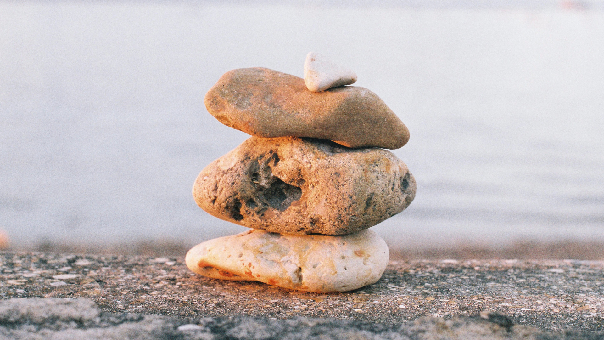 Pebbles balanced on top of one another