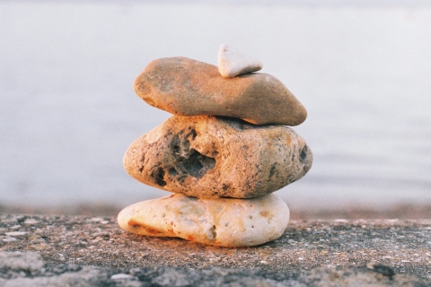 Pebbles balanced on top of one another