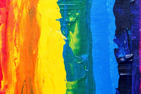 Rainbow coloured painting